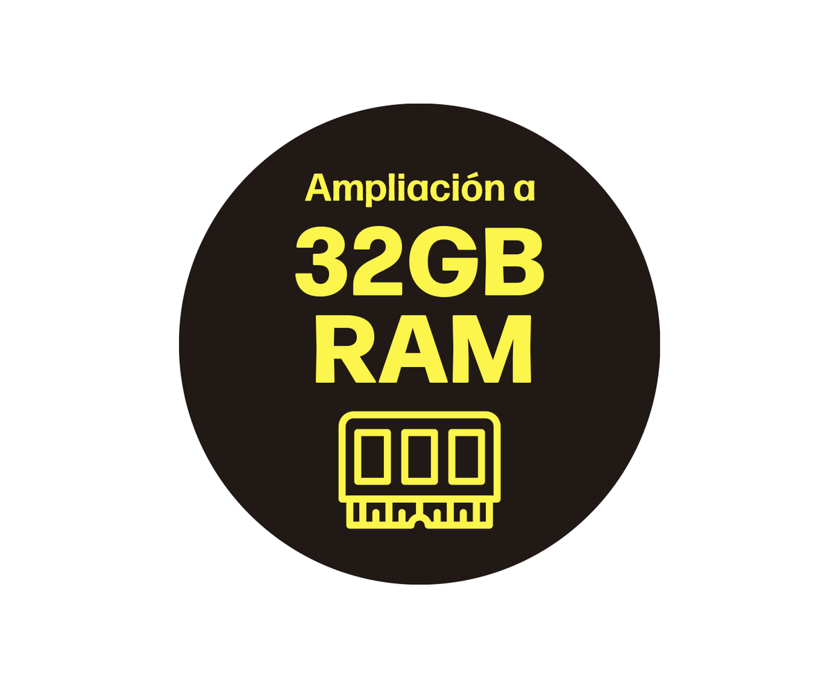 Ampliación a memoria ram de 8GB a 32GB - venta exclusiva con la compra de un portátil o cpu (se sustituirá por la memoria ram actual)